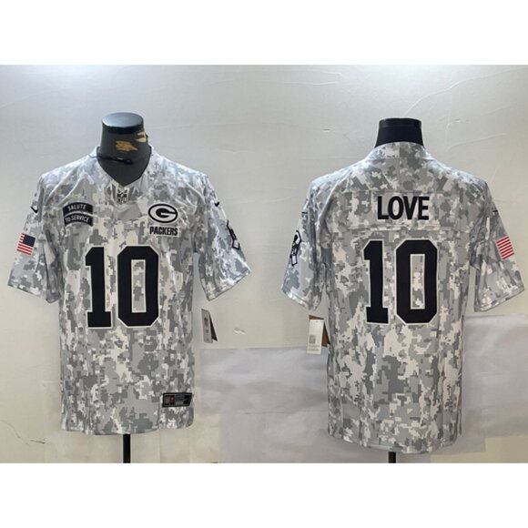 Mens Youths Kids Womens 10 Love Salute to Service Stitched Jersey